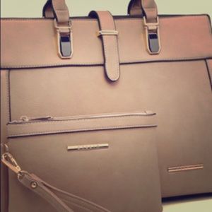 Faux leather satchel